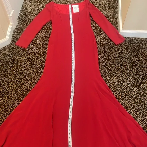 Badgley Mischka VINTAGE RED jersey gown size 8 - Picture 5 of 15